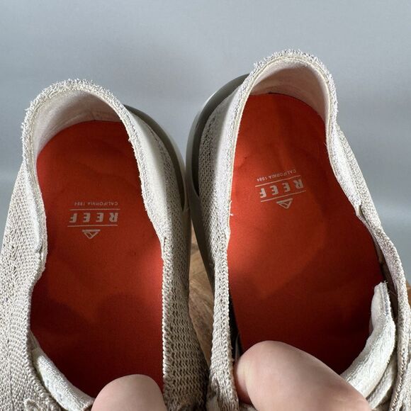 S Reef Men's Swellsole Neptune Sneakers Size 13 Beige Knit Slip‎ On Casual Shoes - Picture 7 of 8